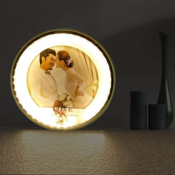 Round Photo Frame with Light