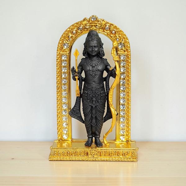 Sri Ram Lala Stone Studded Car and Home Décor Statue