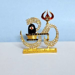 Stone Studded OM with Sivling for Car Dashboard and Home Décor