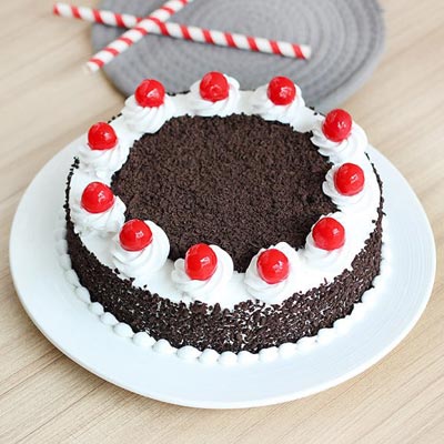 Eggless Black Forest Cake 1 kg  – Midnight Delivery
