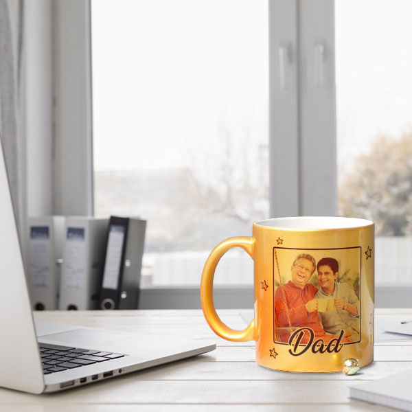 Golden Photo Mug for Dad