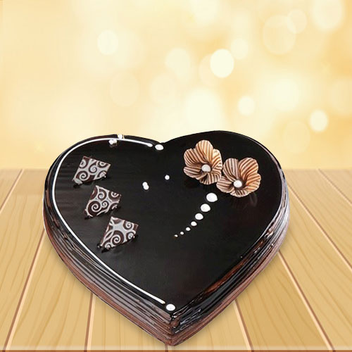 Rich Chocolate Heart Shaped Cake