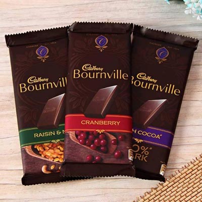 3 Cadbury Bournville Dark Chocolate Bar Set (80 g) - Midnight Gift