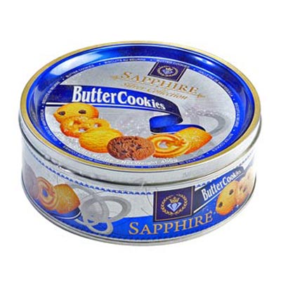Sapphire Butter Cookies Tinned Pack - Midnight Gift