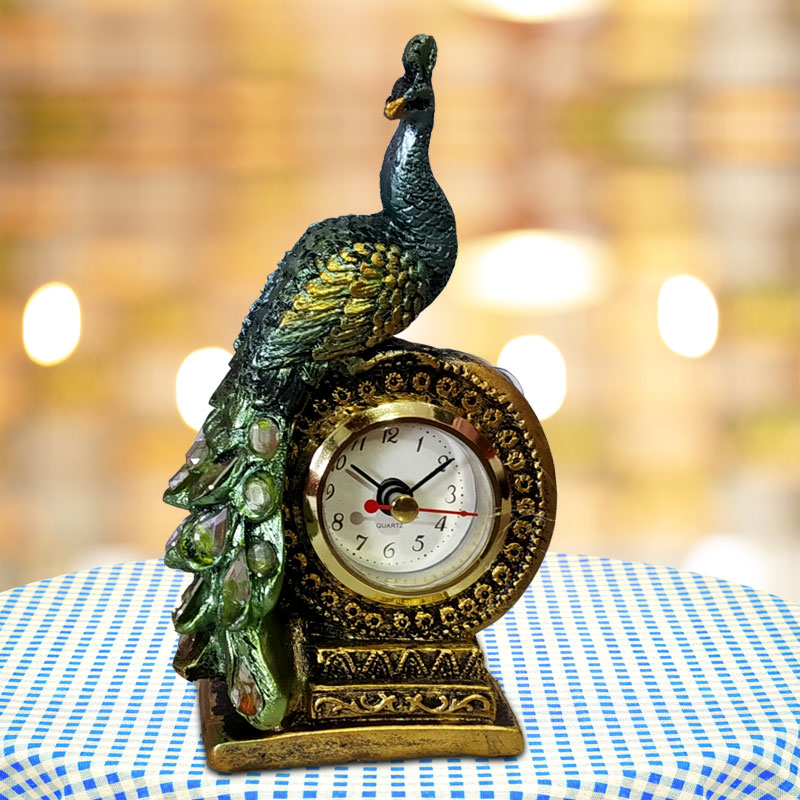 Peacock Watch Showpiece