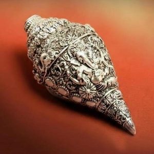 Silver Plated Lord Ganesha Sankha