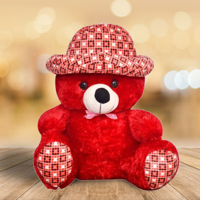 Vibrant Red Teddy 3 ft