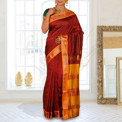 Maroon Silk Saree