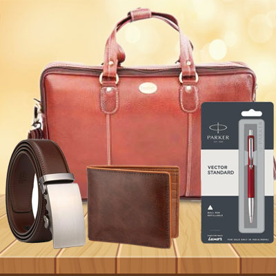 Men's Portfolio Bag With Belt & Wallet