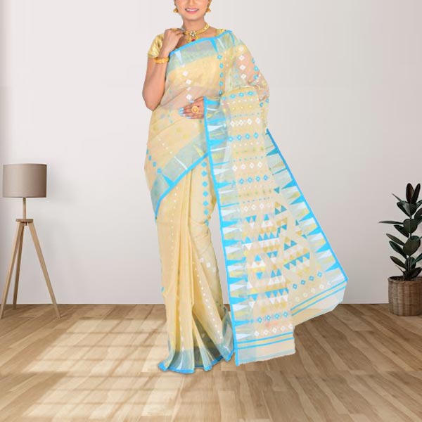 Mohini Dhakai Jamdani Cotton Saree