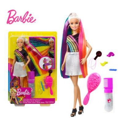 Rainbow Sparkle Hair Barbie Doll