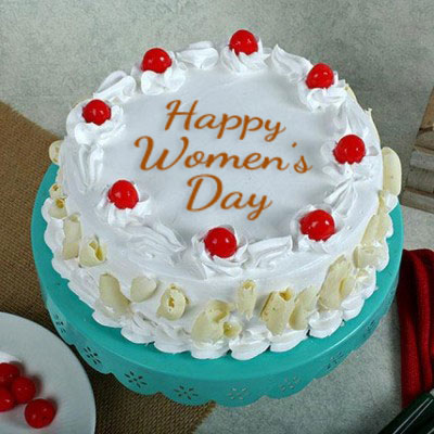 White Forest Women's Day Cake