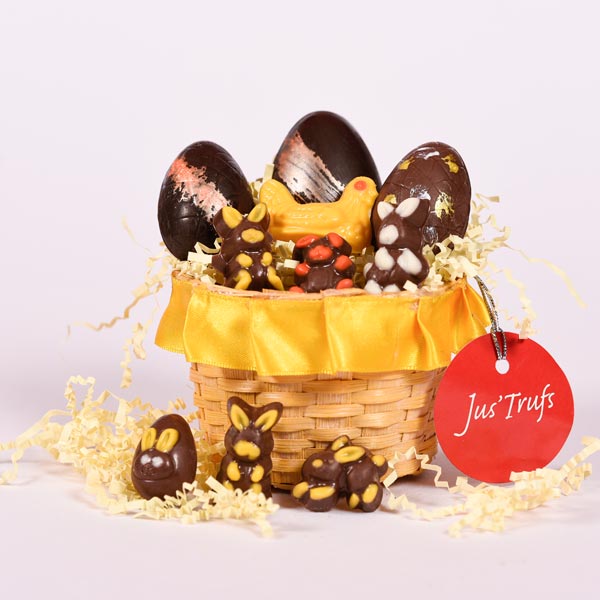 Easter Chocolate Eggs and Bunny Basket