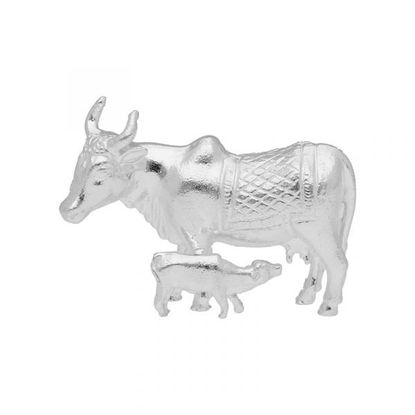 Silver Kamdhenu Cow With Calf