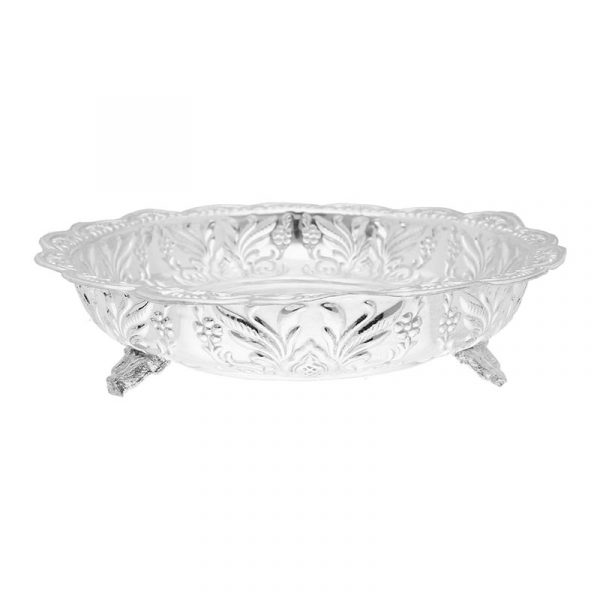 Flower Silver Pooja Tray