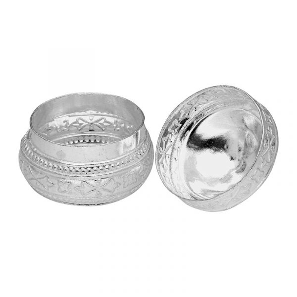 Simple Design Silver Kumkum Box