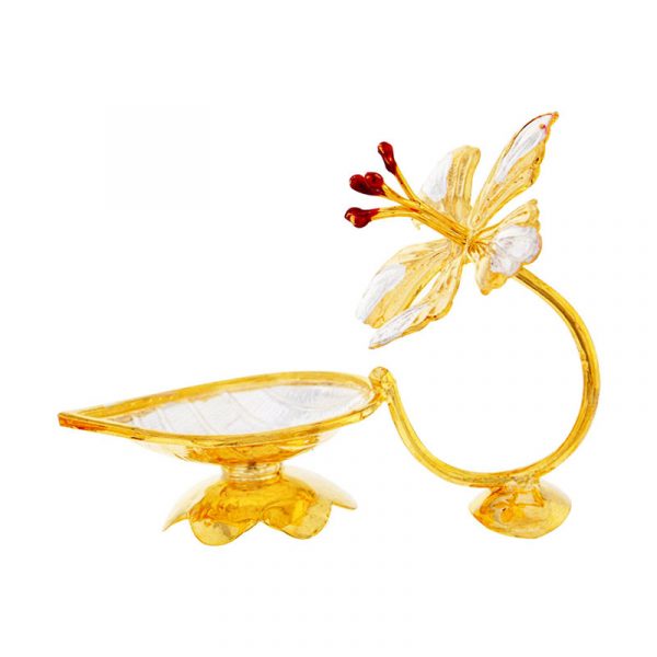 Flower Shape Golden Silver Diya