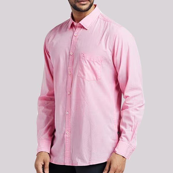 Parx Pink Full Sleeve Cotton Shirt for Men