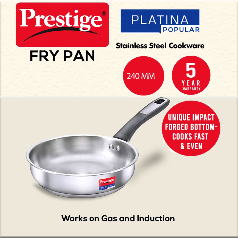 Prestige SS Platina - Pentolino Per Salse In Acciaio Inox Con Coperchio In Vetro, Adatto A Induzione, 140 Mm