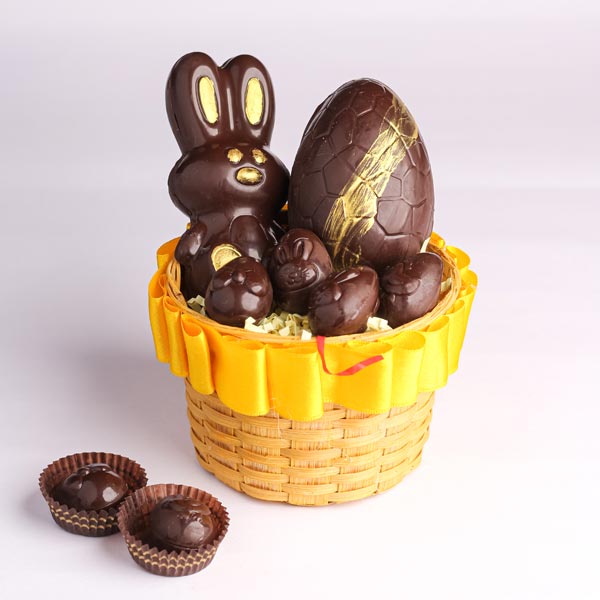 Vegan Chocolate Easter Eggs and Bunny Basket