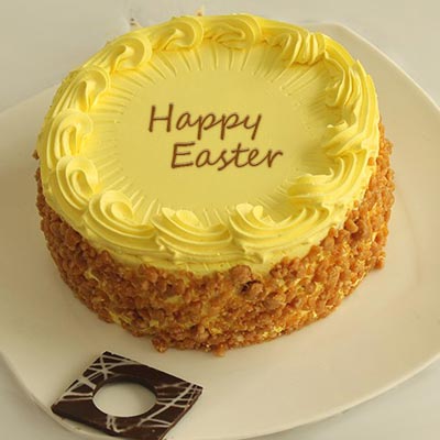 Eggless Butterscotch Easter Cake