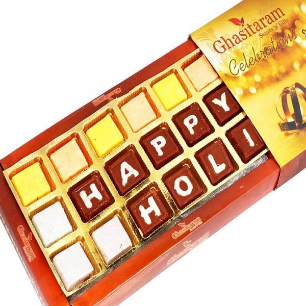 Happy Holi Chocolate in Brown Box