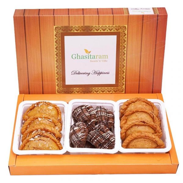 Assorted box of Traditional, Dry Sweet and Chocolate Gujiyas