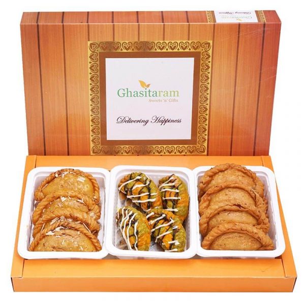 Assorted box of Traditional, Dry Sweet and Designer Gujiyas