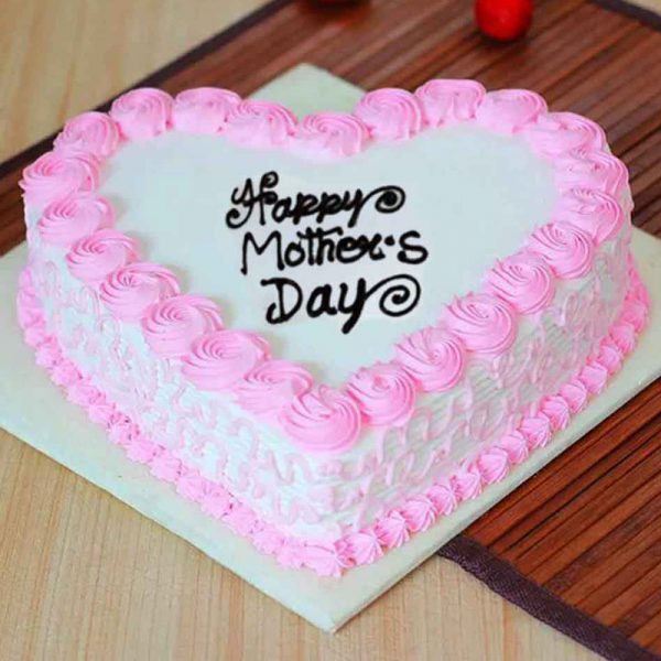 A Heart Strawberry Mothers Day Cake