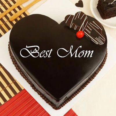 Best Mom Heart Chocolate Cake