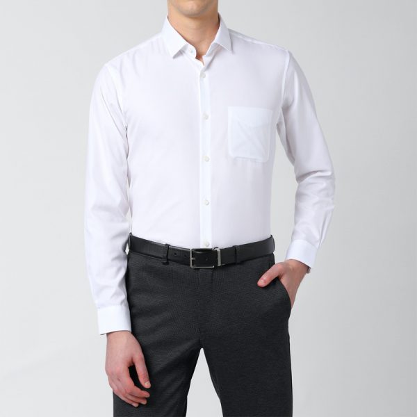 Peter England White Full Sleeve Shirt
