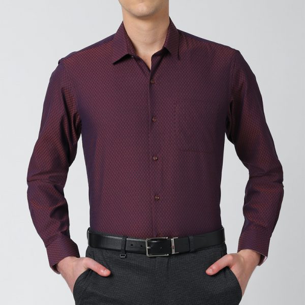 Peter England Purple Full Sleeves Formal Shirt