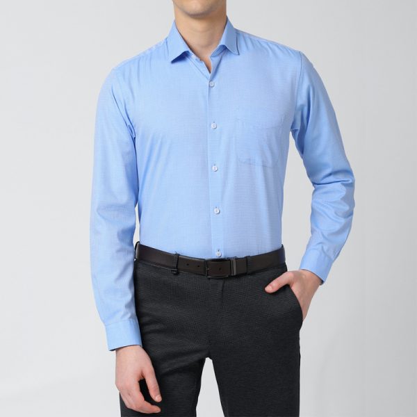 Peter England Blue Full Sleeves Formal Shirt
