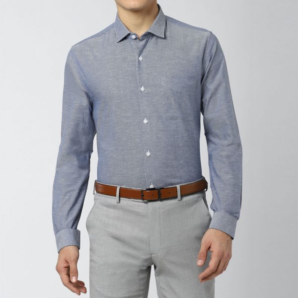 Oxemberg Grey Full Sleeves Formal Shirt