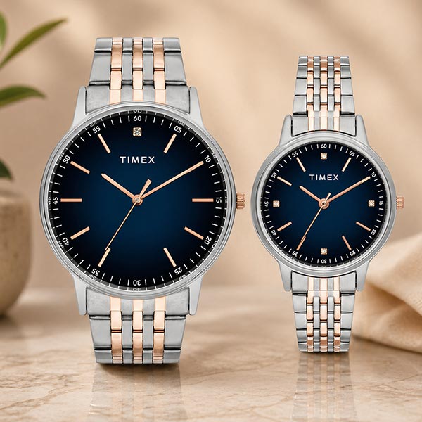 Timex Blue Dial Pair Watch