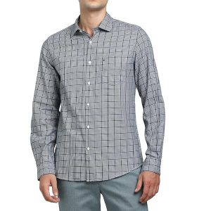 Turtle Grey Casual Slim Fit Full Sleeve Shirt