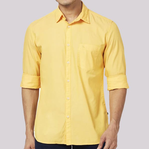 Van Heusen Light Yellow Full Sleeve Shirt
