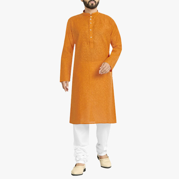 Orange Men’s  Kurta Pajama Set