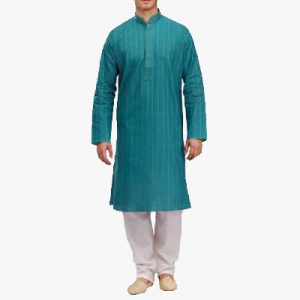 Elegant Green Men's Kurta Pajama