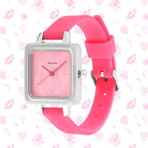 Sonata Splash Analog Pink Watch
