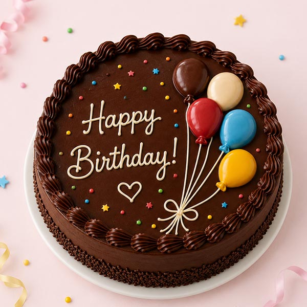 Happy Birthday Balloons Cake