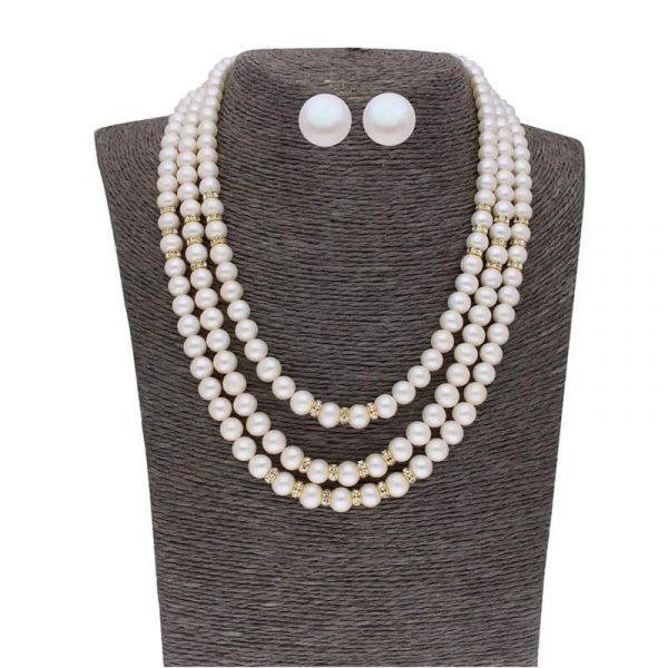 3 Line 5-6MM Round Pearl Set