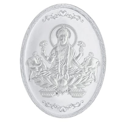 Laxmi Oval Silver Coin