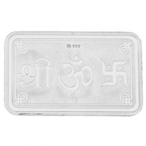 Ganesh Saraswathi Lakshmi Rectangle Pure Silver coin