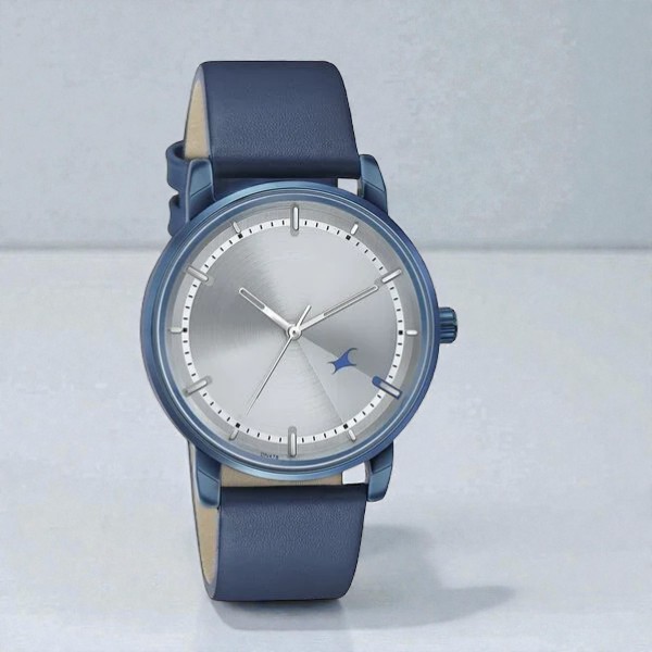 FastrackStyle Up Silver Dial Leather Strap Watch for Guys
