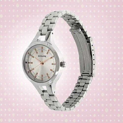 Smart Silver Dial Ladies Watch