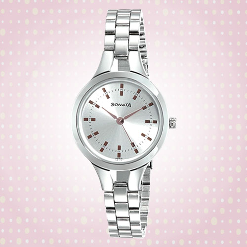 Smart Silver Dial Ladies Watch