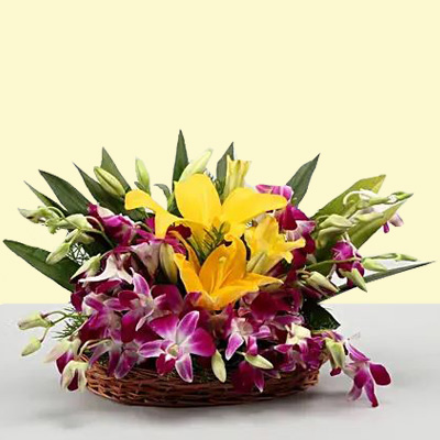 Exotic Flowers Basket