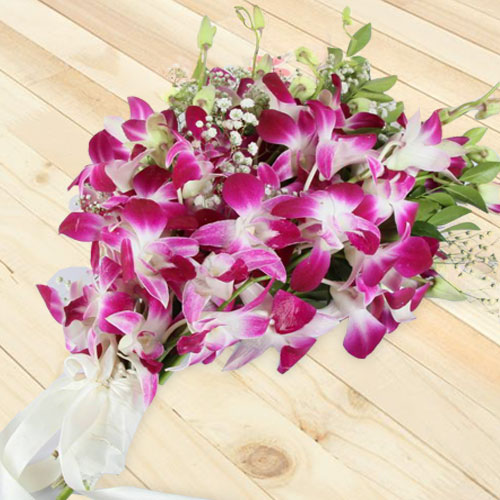 Fresh Purple Orchids Bouquet