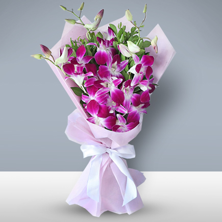 Fresh Purple Orchids Bouquet